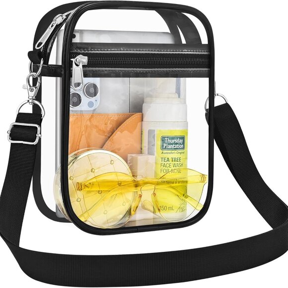 Clear PVC Bag Small Crossbody Purse for Stadium Concert Travel Work - Picture 1 of 7